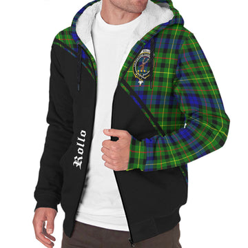 Rollo Modern Tartan Sherpa Hoodie with Family Crest Curve Style