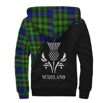 Rollo Modern Tartan Sherpa Hoodie with Family Crest Curve Style