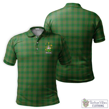 Rooney Ireland Clan Tartan Men's Polo Shirt with Coat of Arms