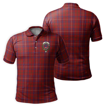 Rose Tartan Men's Polo Shirt with Family Crest