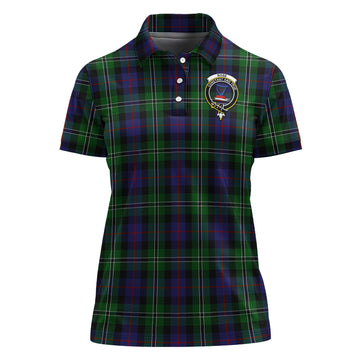 Rose Hunting Tartan Polo Shirt with Family Crest For Women