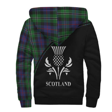 Rose Hunting Tartan Sherpa Hoodie with Family Crest Curve Style