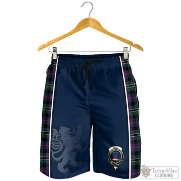 Rose Hunting Modern Tartan Men's Shorts with Family Crest and Lion Rampant Vibes Sport Style