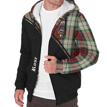 Rose White Dress Tartan Sherpa Hoodie with Family Crest Curve Style