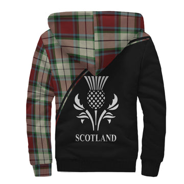 Rose White Dress Tartan Sherpa Hoodie with Family Crest Curve Style