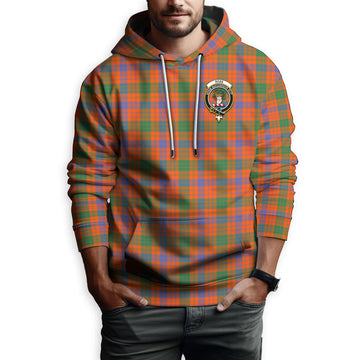 Ross Ancient Tartan Hoodie with Family Crest