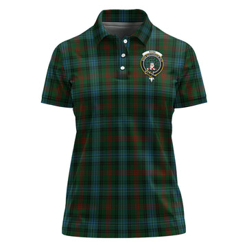 Ross Hunting Tartan Polo Shirt with Family Crest For Women