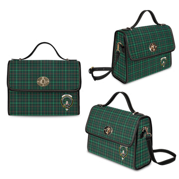 Ross Hunting Modern Tartan Waterproof Canvas Bag with Family Crest