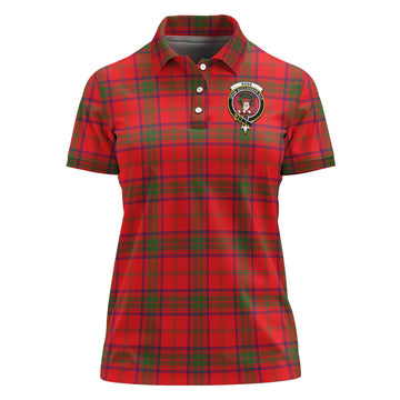 Ross Modern Tartan Polo Shirt with Family Crest For Women