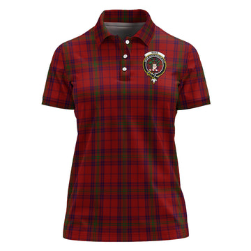 Ross Old Tartan Polo Shirt with Family Crest For Women