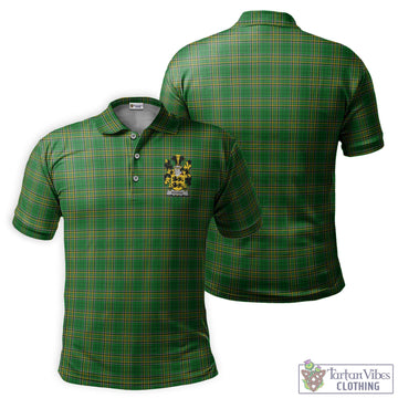 Rourke Ireland Clan Tartan Men's Polo Shirt with Coat of Arms