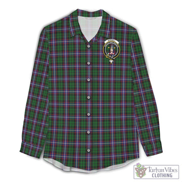 Russell Tartan Womens Casual Shirt with Family Crest