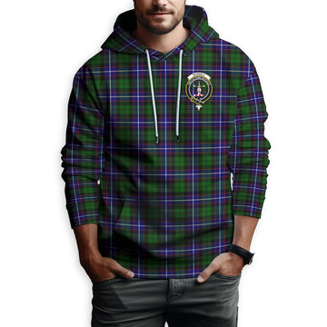 Russell Modern Tartan Hoodie with Family Crest