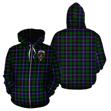 Russell Modern Tartan Hoodie with Family Crest