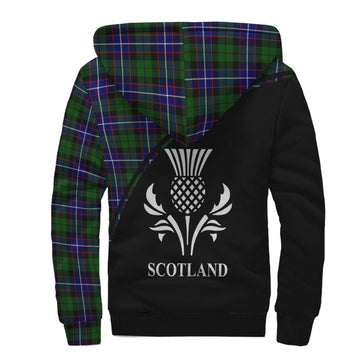 Russell Modern Tartan Sherpa Hoodie with Family Crest Curve Style