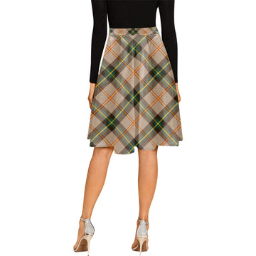 Saskatchewan Province Canada Tartan Melete Pleated Midi Skirt