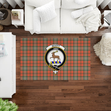 Scott Ancient Tartan Area Rug with Family Crest