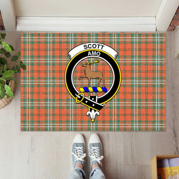 Scott Ancient Tartan Door Mat with Family Crest