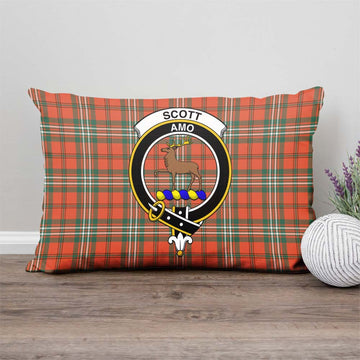 Scott Ancient Tartan Pillow Cover with Family Crest