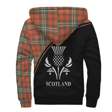 Scott Ancient Tartan Sherpa Hoodie with Family Crest Curve Style