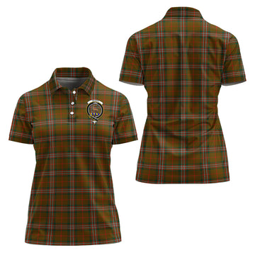 Scott Brown Modern Tartan Polo Shirt with Family Crest For Women