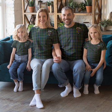 Scott Green Tartan T-Shirt with Family Crest