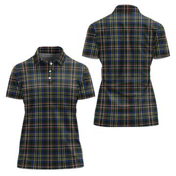 Scott Green Modern Tartan Polo Shirt For Women