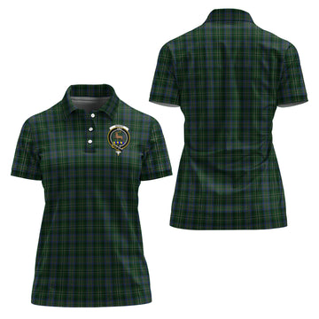 Scott Hunting Tartan Polo Shirt with Family Crest For Women