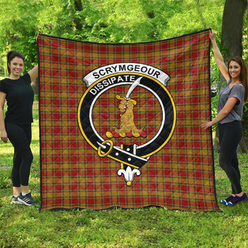 Scrymgeour Tartan Quilt with Family Crest