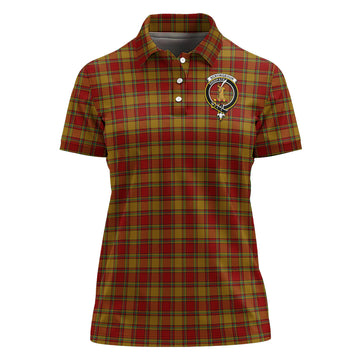Scrymgeour Tartan Polo Shirt with Family Crest For Women