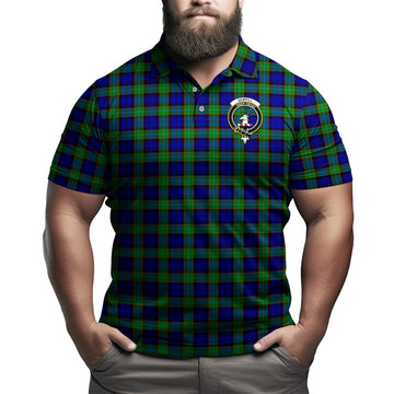 Sempill Modern Tartan Men's Polo Shirt with Family Crest