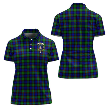 Sempill Modern Tartan Polo Shirt with Family Crest For Women