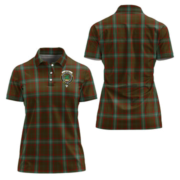 Seton Hunting Tartan Polo Shirt with Family Crest For Women