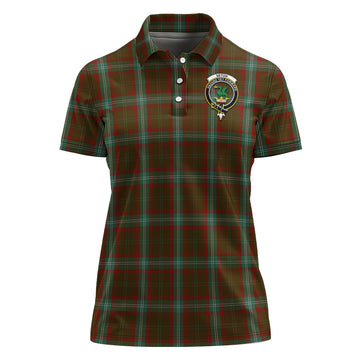 Seton Hunting Tartan Polo Shirt with Family Crest For Women