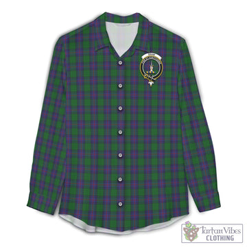 Shaw Tartan Womens Casual Shirt with Family Crest
