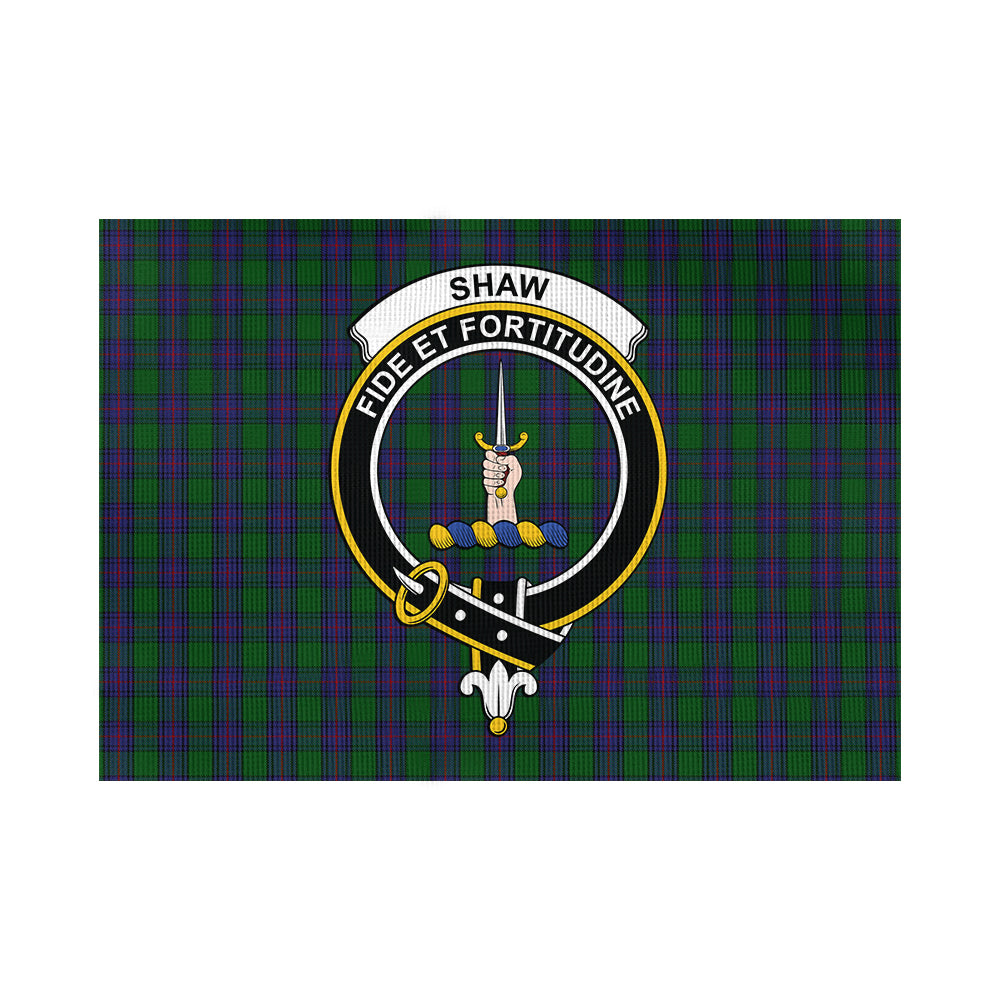 shaw-tartan-flag-with-family-crest