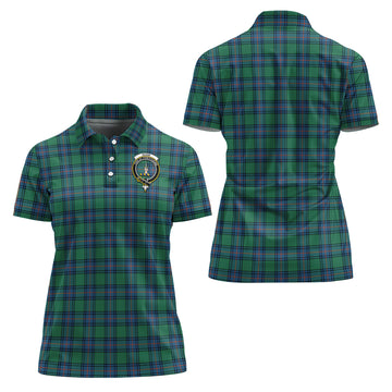 Shaw Ancient Tartan Polo Shirt with Family Crest For Women