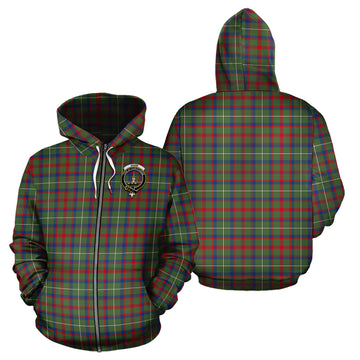 Shaw Green Modern Tartan Hoodie with Family Crest