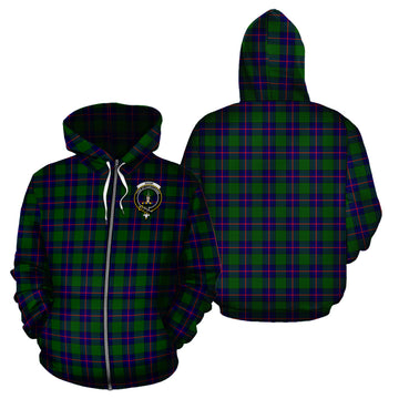 Shaw Modern Tartan Hoodie with Family Crest