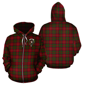 Shaw of Tordarroch Red Dress Tartan Hoodie with Family Crest