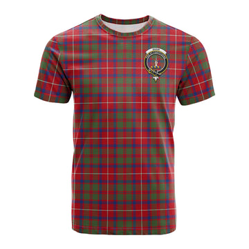 Shaw Red Modern Tartan T-Shirt with Family Crest