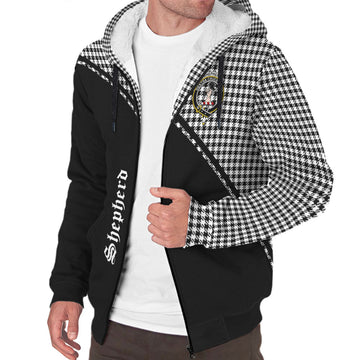 Shepherd Tartan Sherpa Hoodie with Family Crest Curve Style