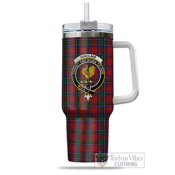 Sinclair Tartan and Family Crest Tumbler with Handle