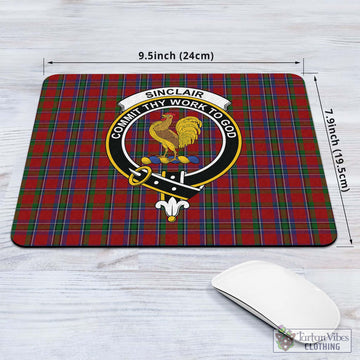 Sinclair Tartan Mouse Pad with Family Crest