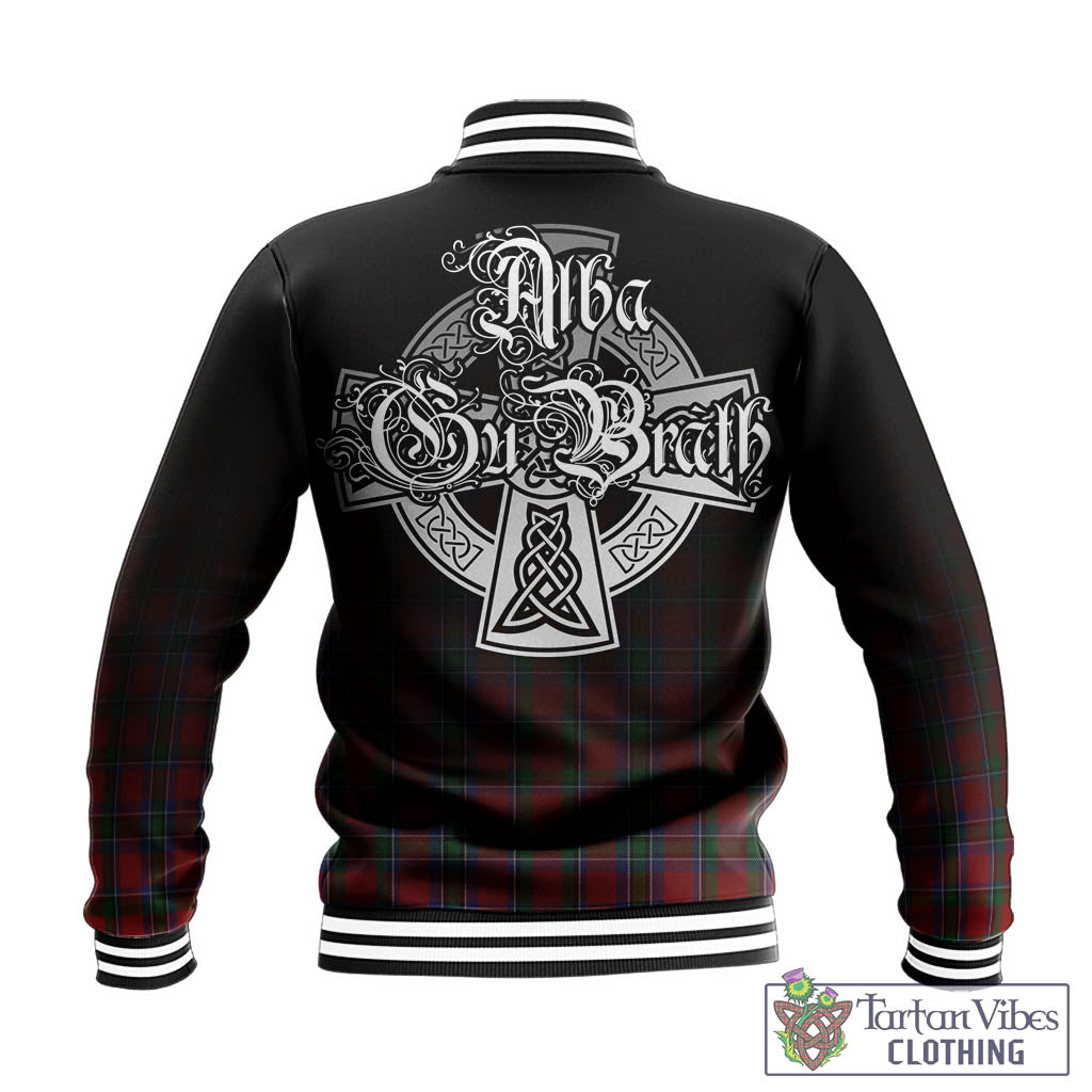 Tartan Vibes Clothing Sinclair Tartan Baseball Jacket Featuring Alba Gu Brath Family Crest Celtic Inspired