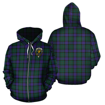 Sinclair Hunting Modern Tartan Hoodie with Family Crest