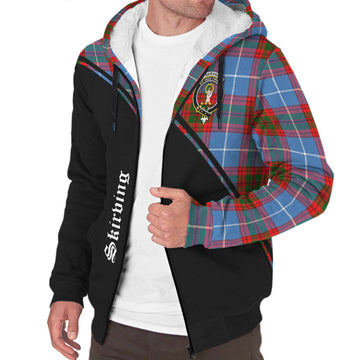 Skirving Tartan Sherpa Hoodie with Family Crest Curve Style