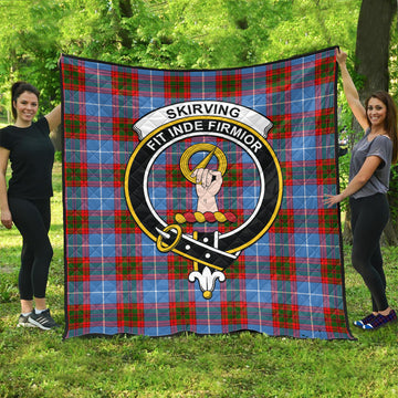 Skirving Tartan Quilt with Family Crest