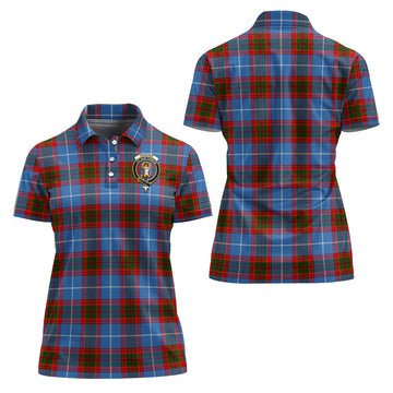 Skirving Tartan Polo Shirt with Family Crest For Women