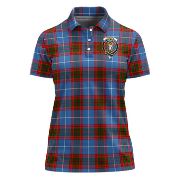 Skirving Tartan Polo Shirt with Family Crest For Women